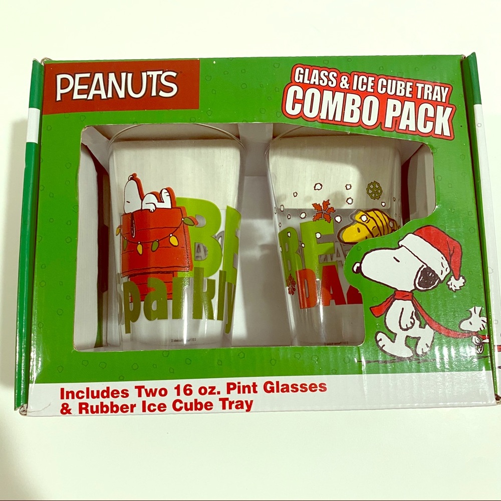Peanuts Glass and Ice cube tray Combo